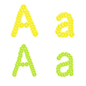 字母叠的片的柠檬和酸橙打造题字