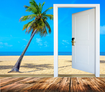 门打开棕榈滩