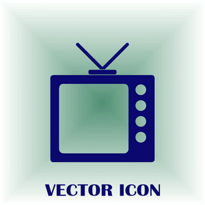 电视中时尚平面样式的图标。电视上的标志为您的 web 站点设计 徽标 Ui 的应用程序。矢量图 Eps10
