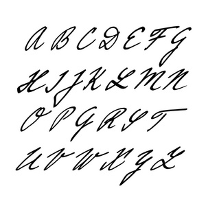 手工绘制的矢量字母表，字体，孤立上部字母，首字母缩写
