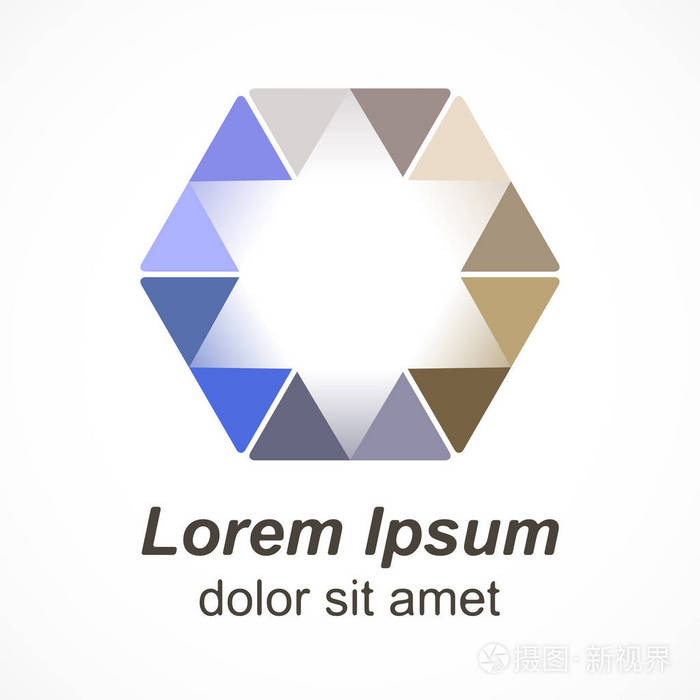 抽象的六角形创意符号