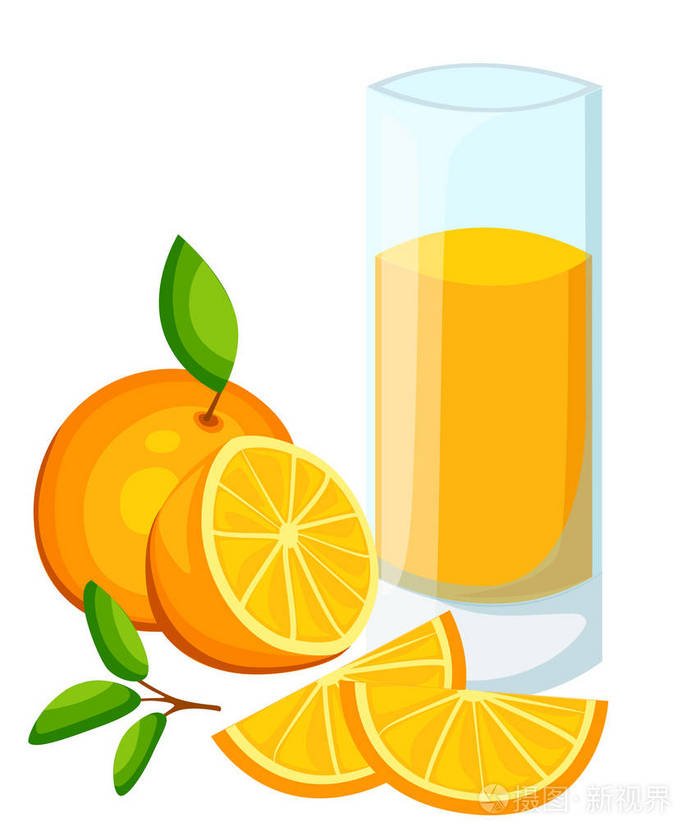 插图的橙汁喝我.鲜榨热带橙汁为健康的生活.