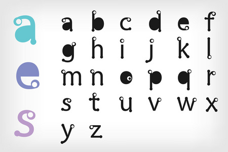 现代的字母字体设置集合设计