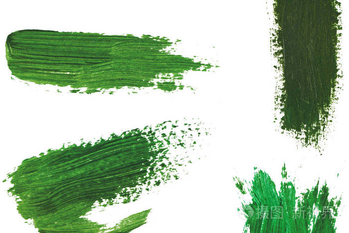 绿色油性漆的笔触