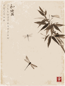 竹蜻蜓日本画