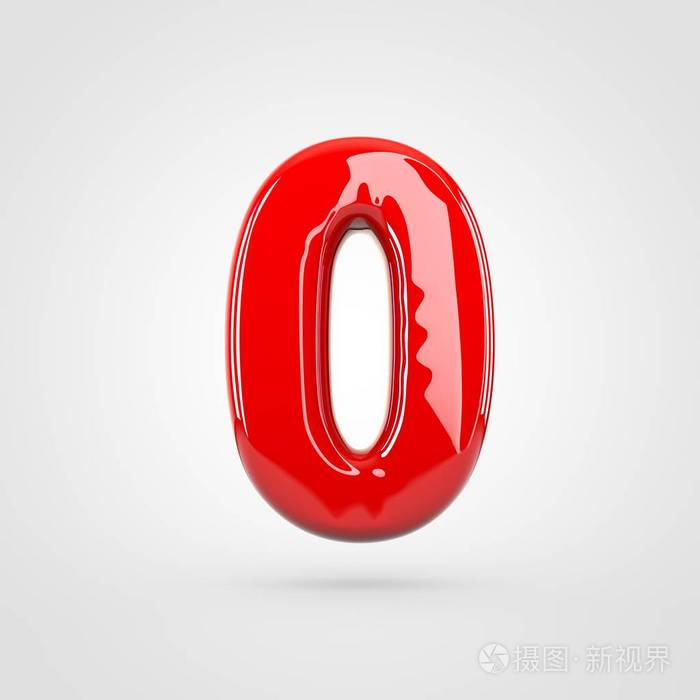 红色光泽数字0