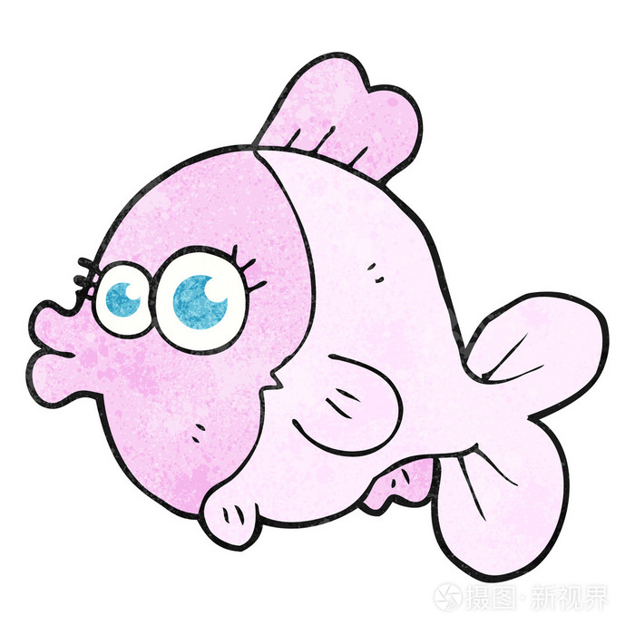 漂亮的大眼睛纹理的滑稽漫画鱼