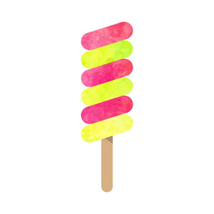 多彩的水彩纹理矢量冰棒冰淇淋甜汇总