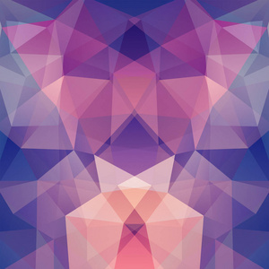 抽象的多边形矢量背景。几何矢量图。创意设计模板。粉色 蓝色 紫色的颜色
