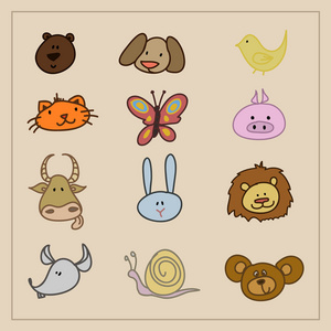 卡通动物的插图图片