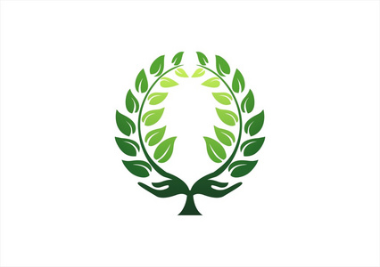 手树天然植物徽标, 生态标志, 健康卫生业务图标字母 s 标志设计模板