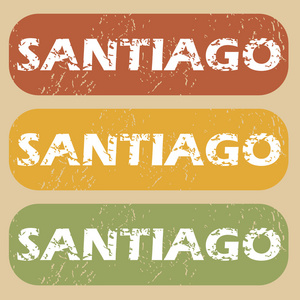 老式 Santiago 邮票一套