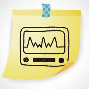 心电图涂鸦绘图矢量图