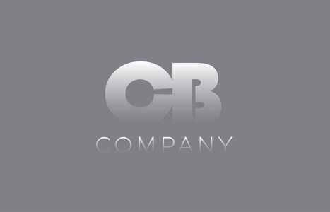 Cb C B 柔和的蓝色字母组合标志图标设计
