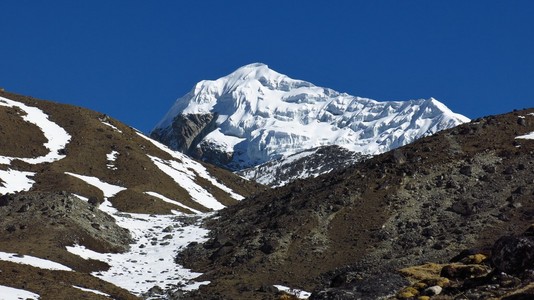 冰川覆盖的山峰 Kangchung