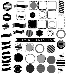 集复古老式彩带和标签