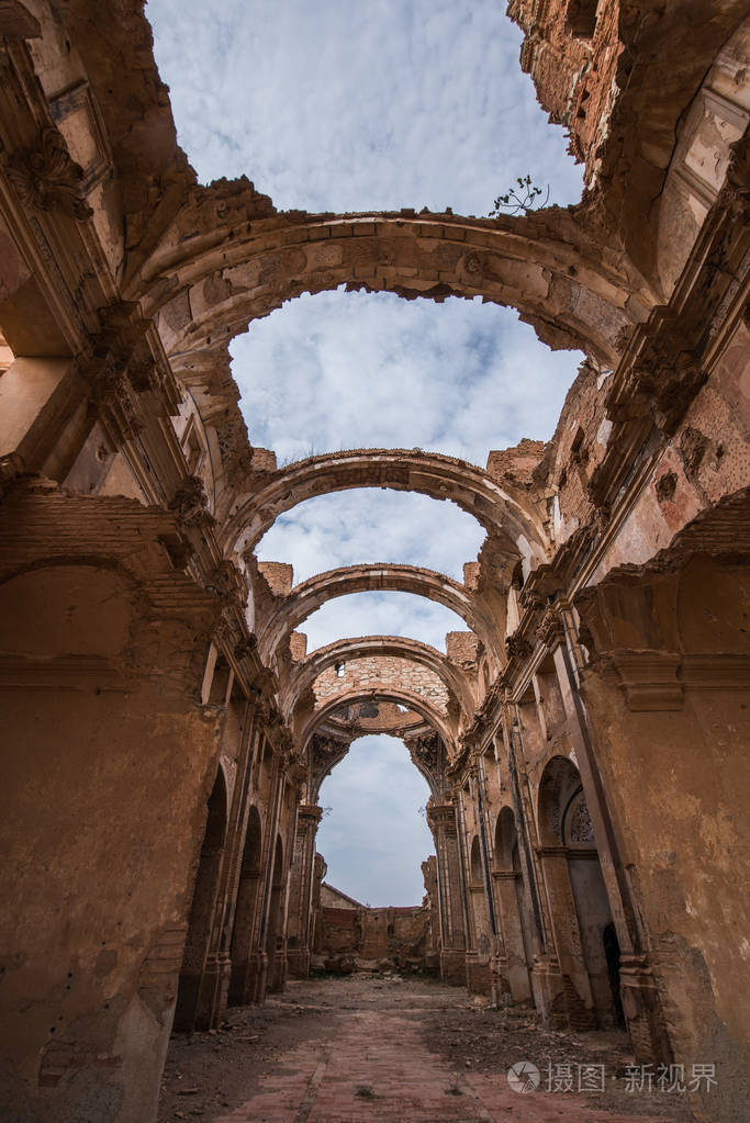 Belchite 的城市，萨拉戈萨西班牙