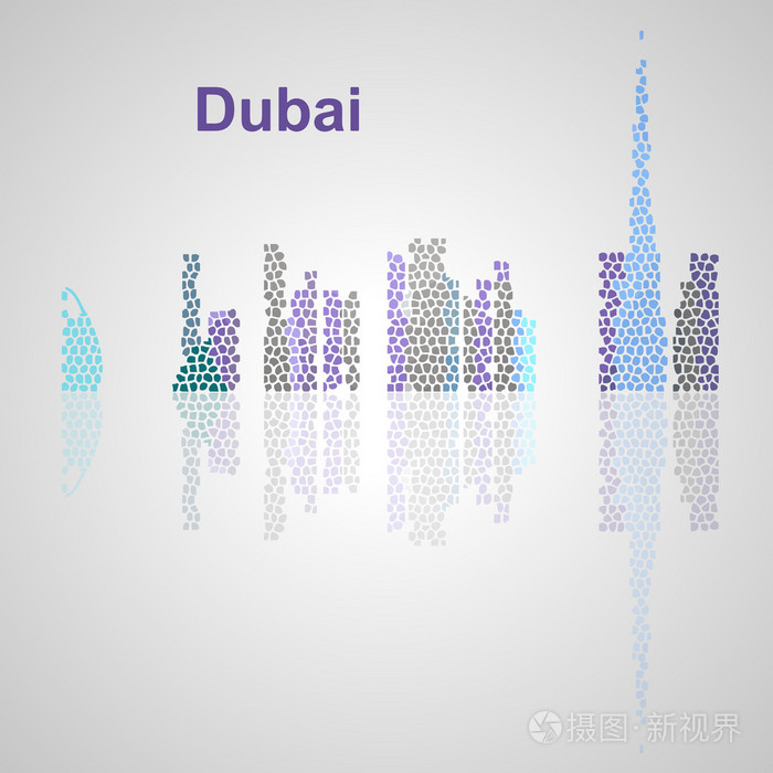 迪拜的天际线，为您的设计的