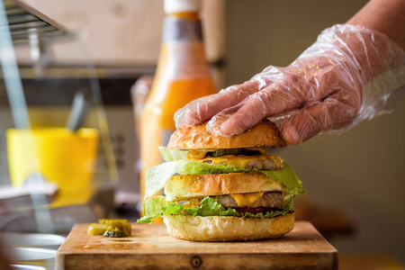 汉堡制作图片