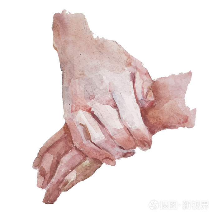 水彩的女性手插画-正版商用图片0dycgh-摄图新视界
