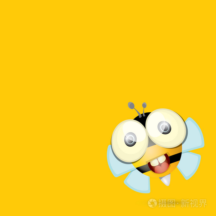 卡通可爱明亮婴儿蜜蜂.矢量