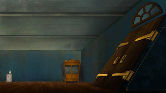 大地背景卡通图房间里有一个大地窖门照片