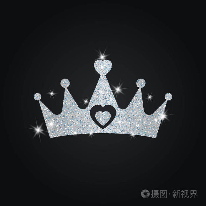 用闪闪发光的王冠的剪影