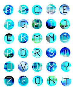 几何的字体。创造性的字母表。版式设置
