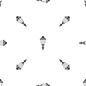 街上的路灯模式无缝黑色
