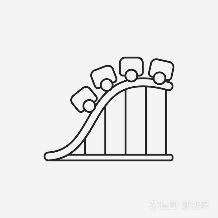 游乐园过山车线图标插画-正版商用图片0dz9ij-摄图新视界
