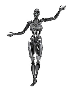3d cg 渲染的一个女性机器人