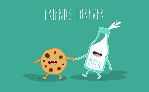 八字奶字符瓶牛奶和饼干照片