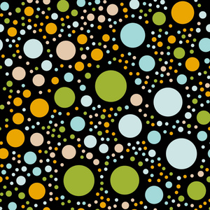 彩色圆点无缝模式上黑 1 背景独特经典多彩波尔卡圆点