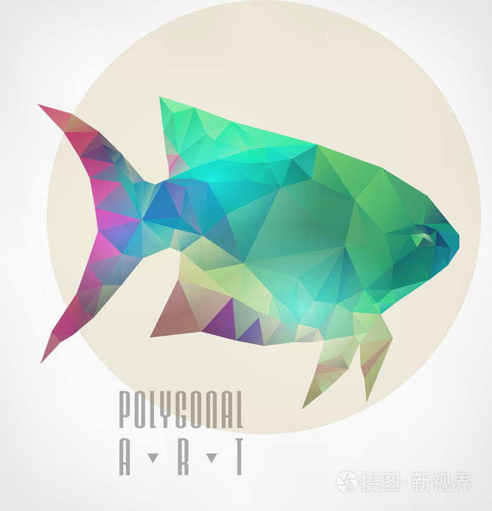 抽象的多边形鱼