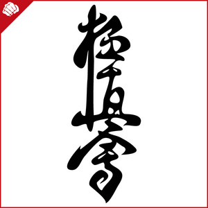 空手道 kyokushinkai kalligraphy 黑汉字。向量。Eps