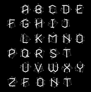 阴影线矢量低聚字母字体