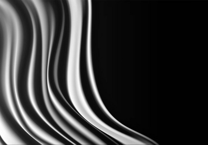 抽象的黑色面料波空白空间豪华背景矢量图