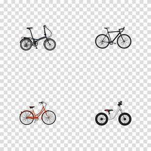 现实的平衡，折叠运动周期 复古和其他向量元素。自行车现实符号集还包括自行车，折叠，复古的对象