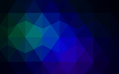 多色的暗绿色, 蓝色的多边形设计模式,三角形和梯度的折纸样式组成的