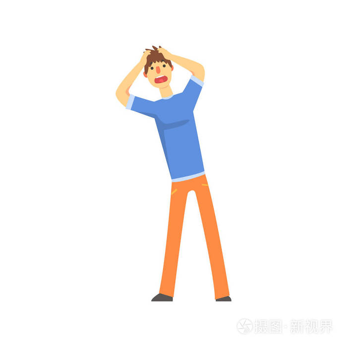 车祸背后他头卡通人物矢量图手牵手后沮丧伤心人