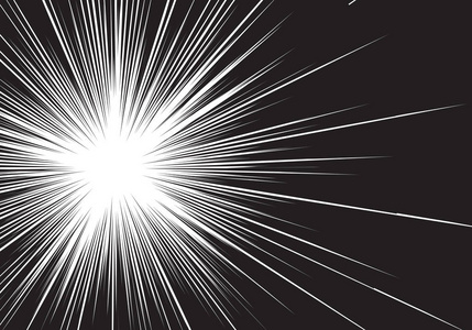 抽象的径向速度变焦黑色边线上白色为漫画背景矢量图照片