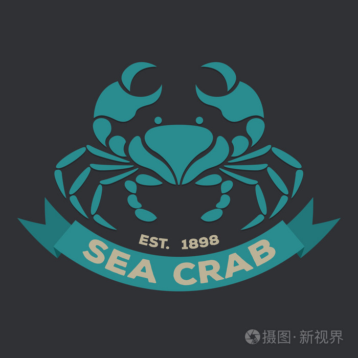 蟹标志矢量