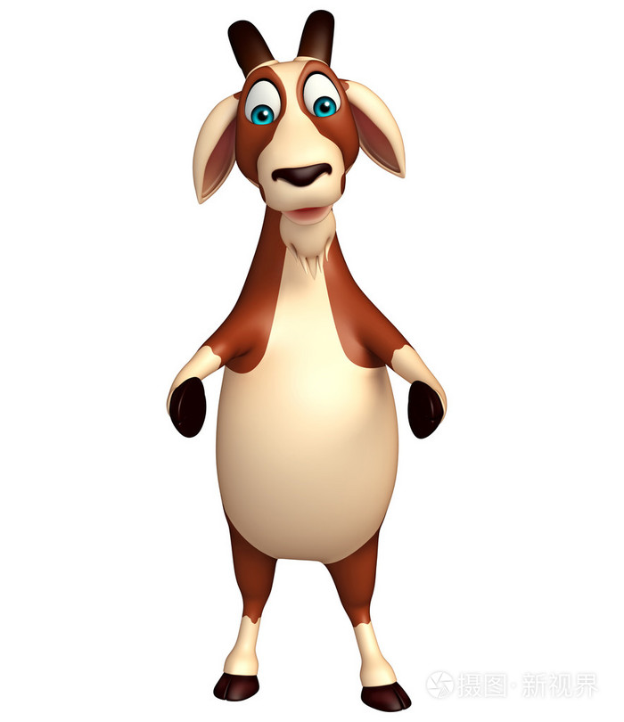 山羊滑稽的卡通人物的乐趣