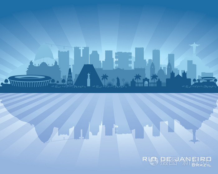 里约热内卢巴西城市天际线矢量剪影