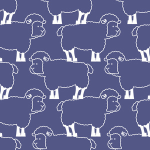 羊模式。母羊的装饰品。群羊。农场动物高建群