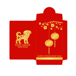 中国新年的红信封平面图标