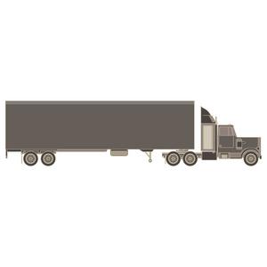 向量的卡车和货物航运集装箱拖车