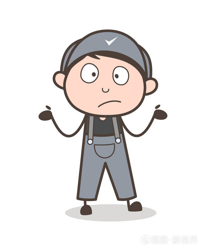 卡通小男孩不知道表达矢量图