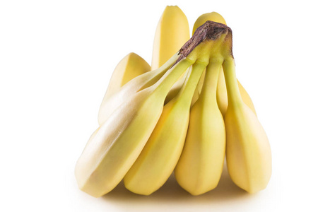 一大串香蕉在白色背景上