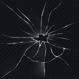 矢量图的带孔破碎开裂破碎的玻璃